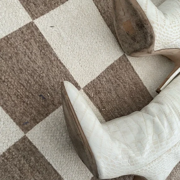 PARIS TEXAS Croc-effect leather knee-high boots size US 10/EU 40 - Picture 3 of 6